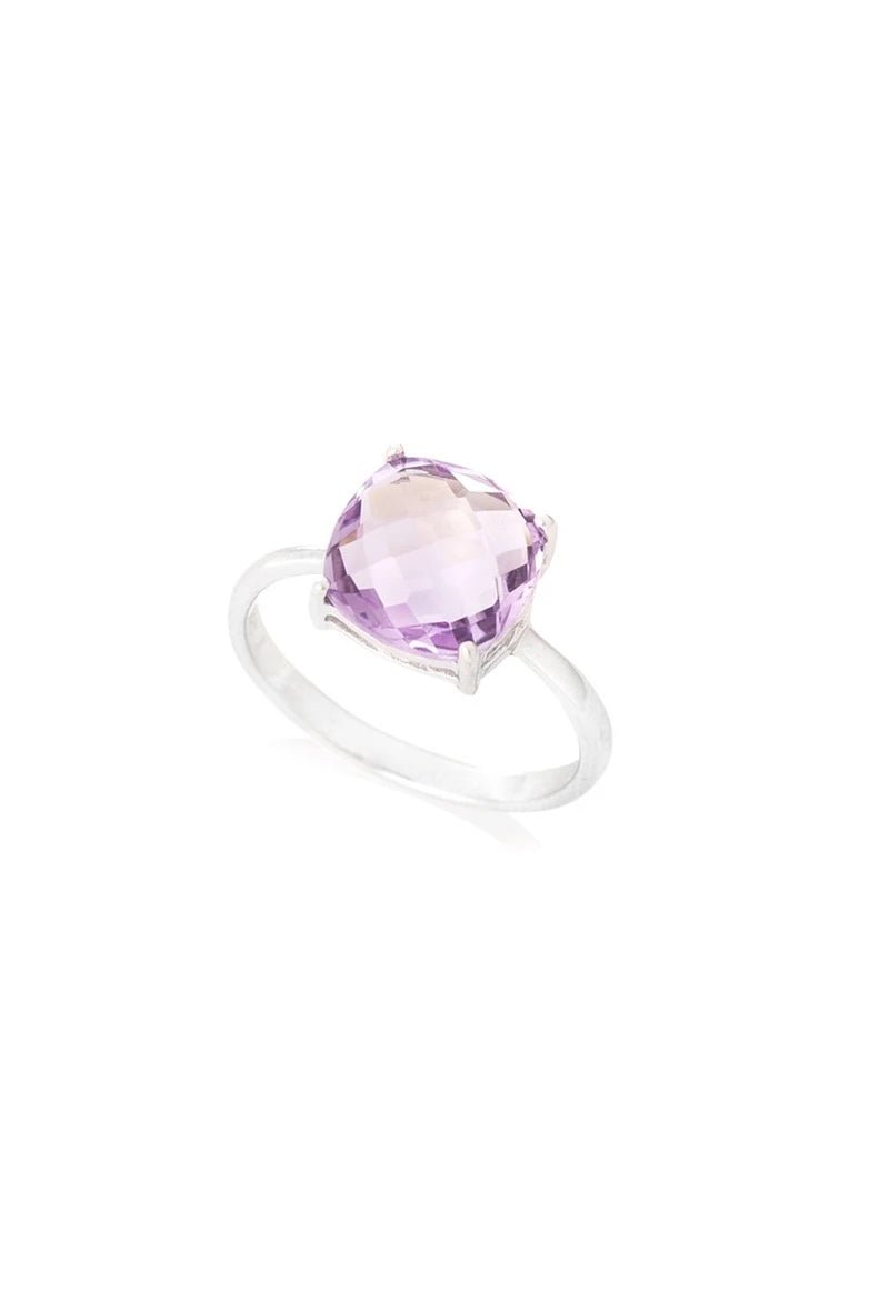 Bague avec améthyste violette naturelle argent 925 - RIVE GAUCHE