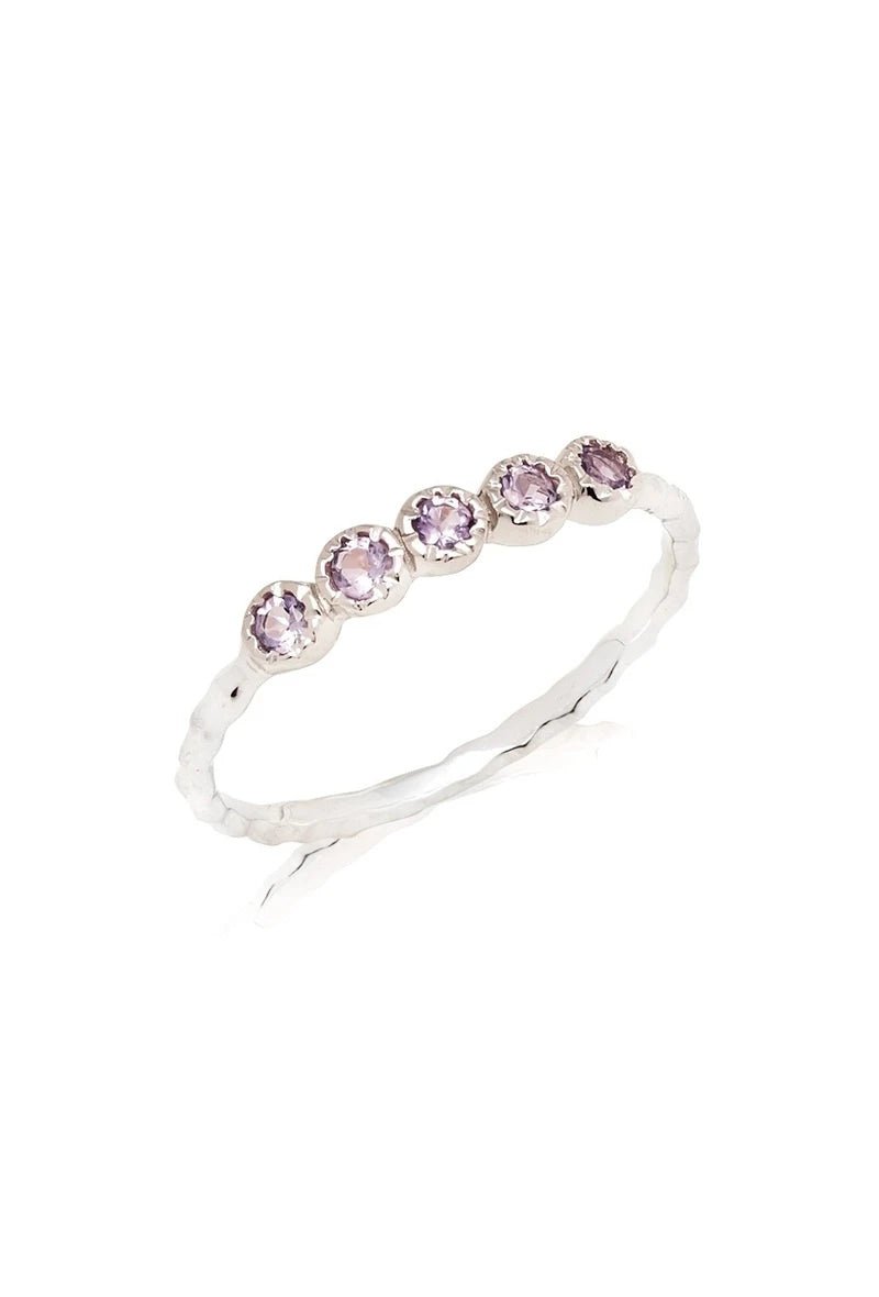 Bague avec améthystes violettes en argent - RIVE GAUCHE