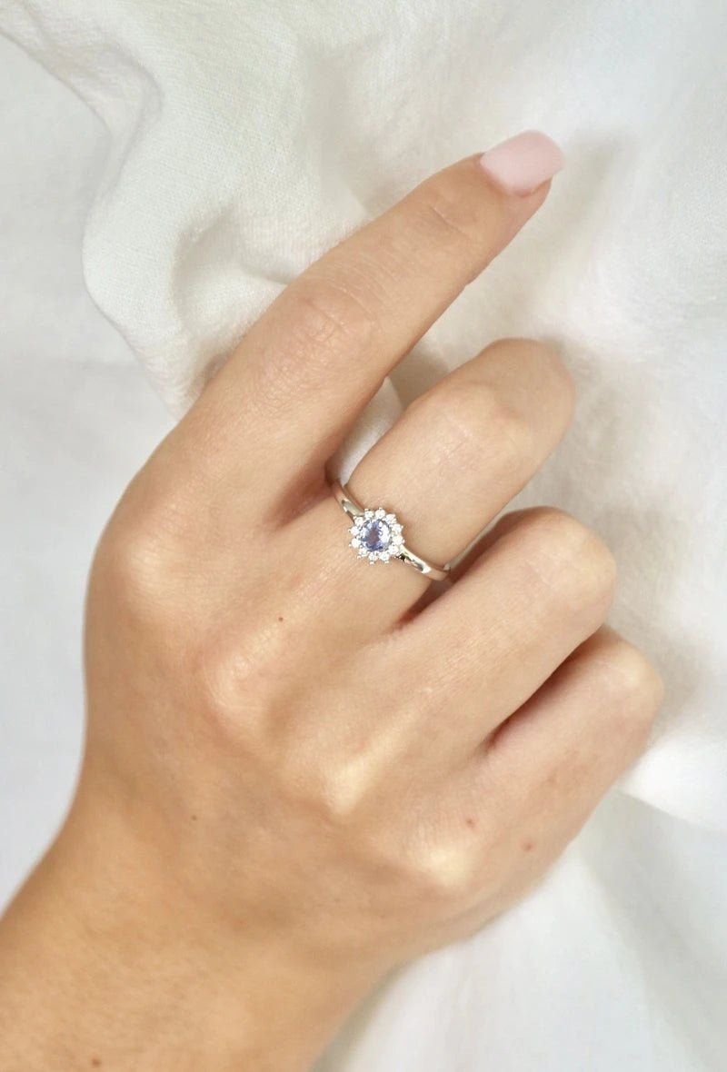 Bague avec tanzanite bleue naturelle argent 925 - RIVE GAUCHE