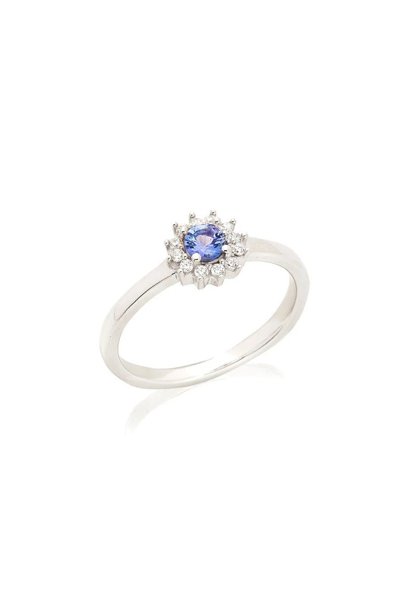 Bague avec tanzanite bleue naturelle argent 925 - RIVE GAUCHE