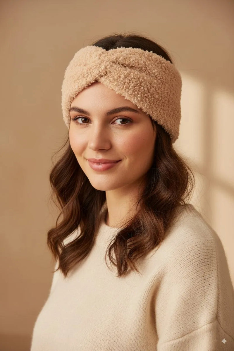 Bandeau en moumoute camel - RIVE GAUCHE