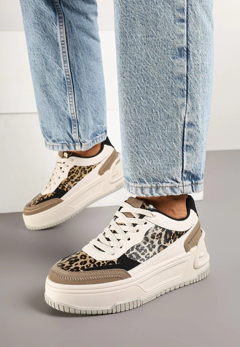 Baskets à semelles compensées léopard - RIVE GAUCHE