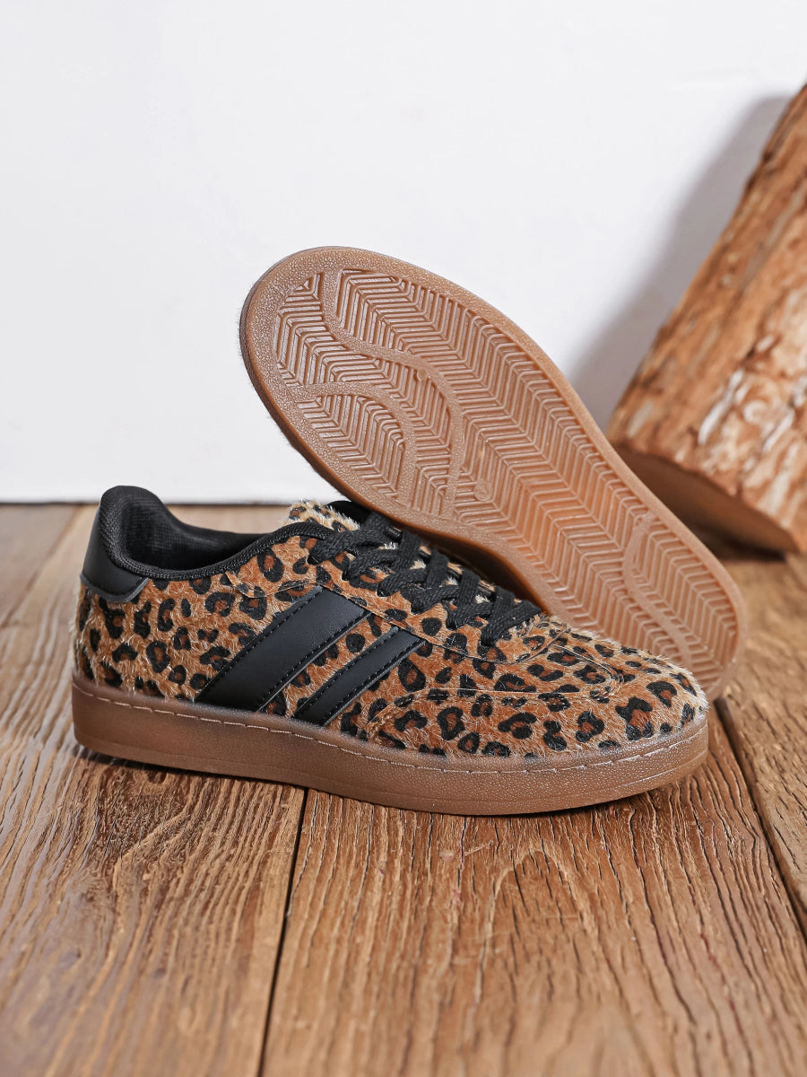 Baskets avec bandes et motif léopard - RIVE GAUCHE