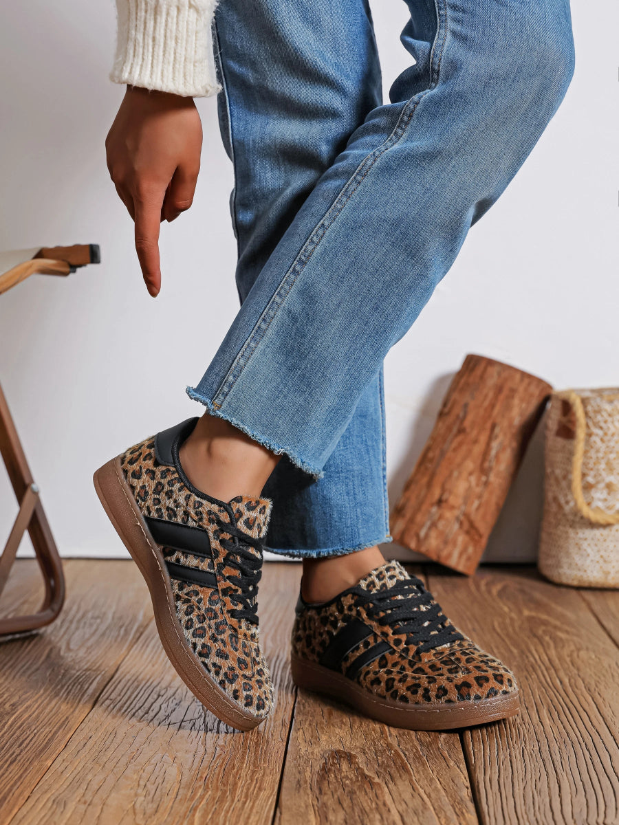 Baskets avec bandes et motif léopard - RIVE GAUCHE