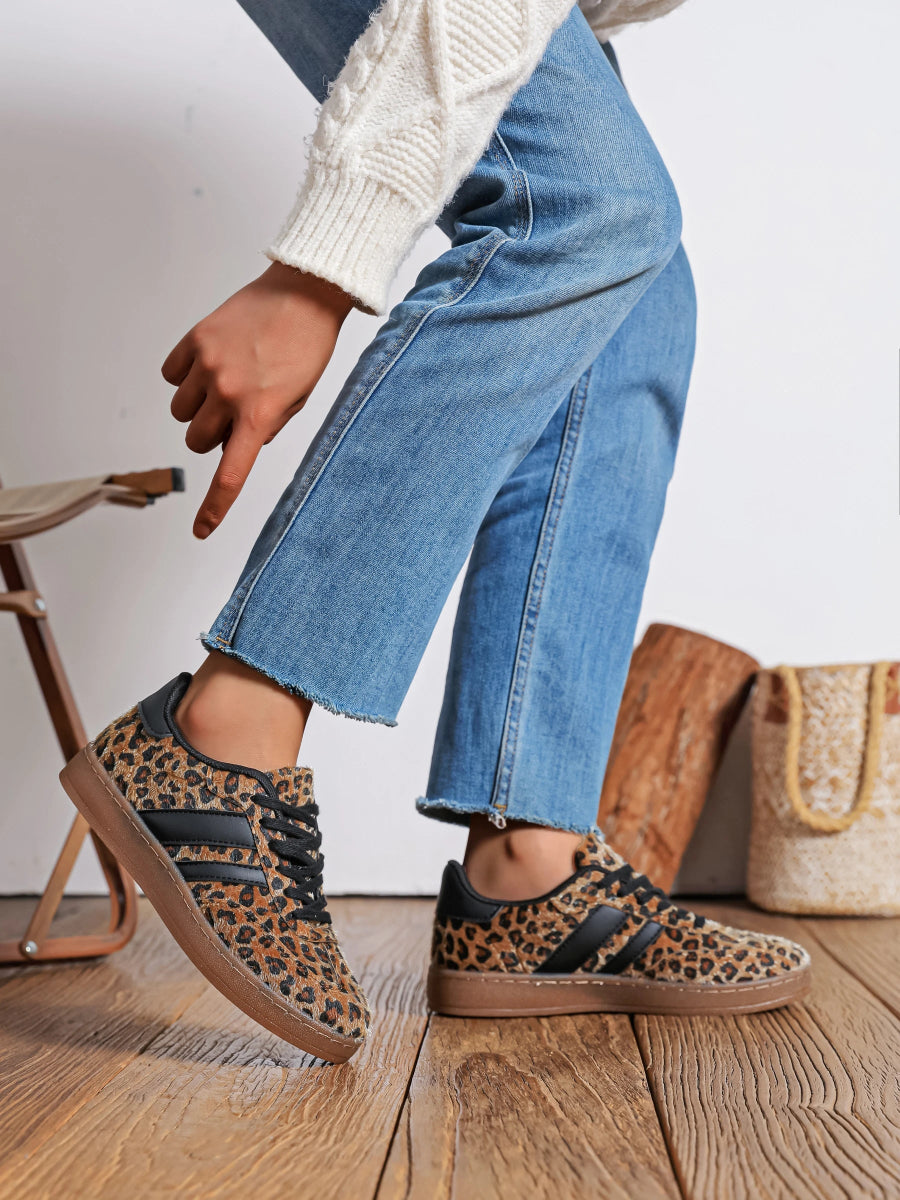 Baskets avec bandes et motif léopard - RIVE GAUCHE