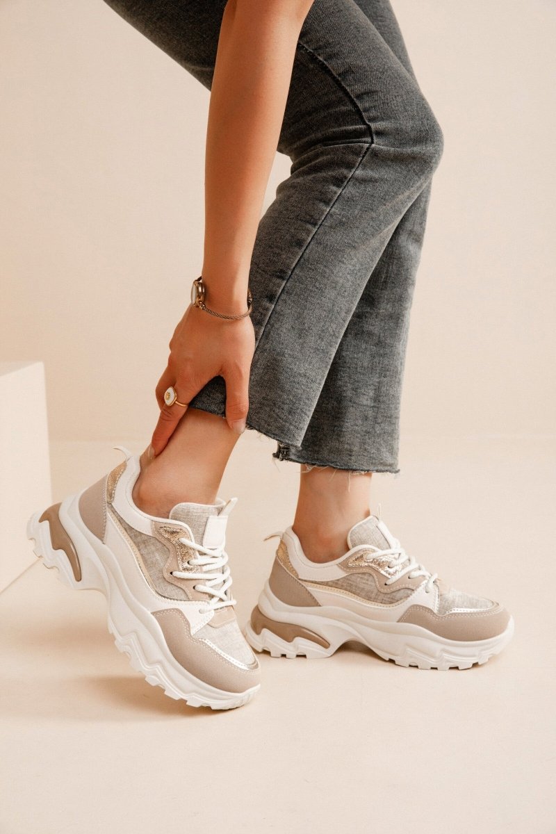 Baskets beiges Sofia à lacets - RIVE GAUCHE