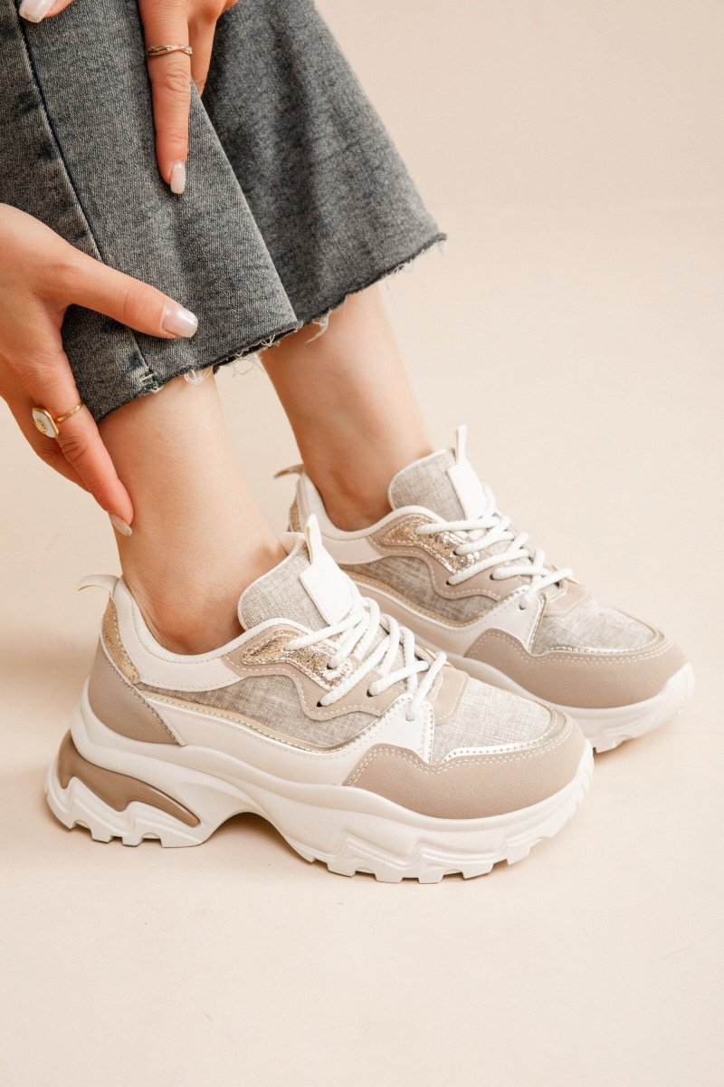 Baskets beiges Sofia à lacets - RIVE GAUCHE