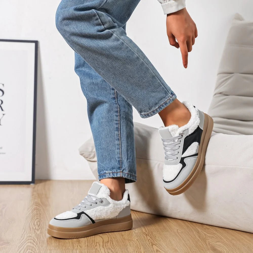 Baskets blanches à empiècement moumoute - RIVE GAUCHE