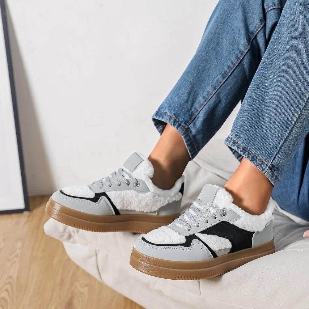 Baskets blanches à empiècement moumoute - RIVE GAUCHE