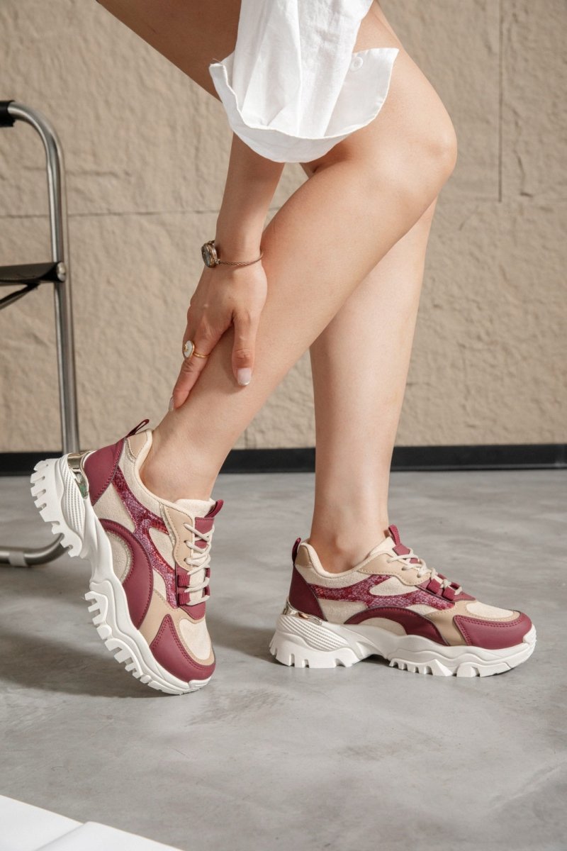 Baskets bordeaux Mia à lacets - RIVE GAUCHE