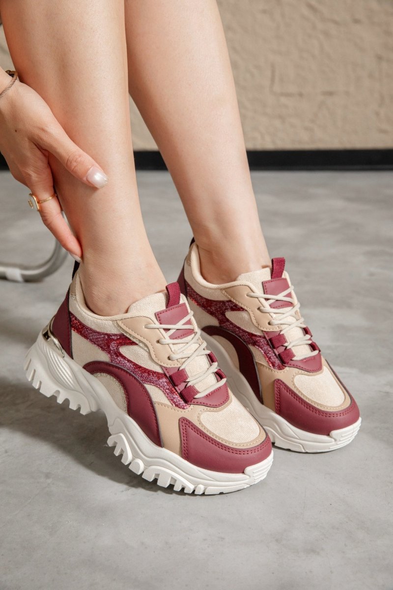 Baskets bordeaux Mia à lacets - RIVE GAUCHE