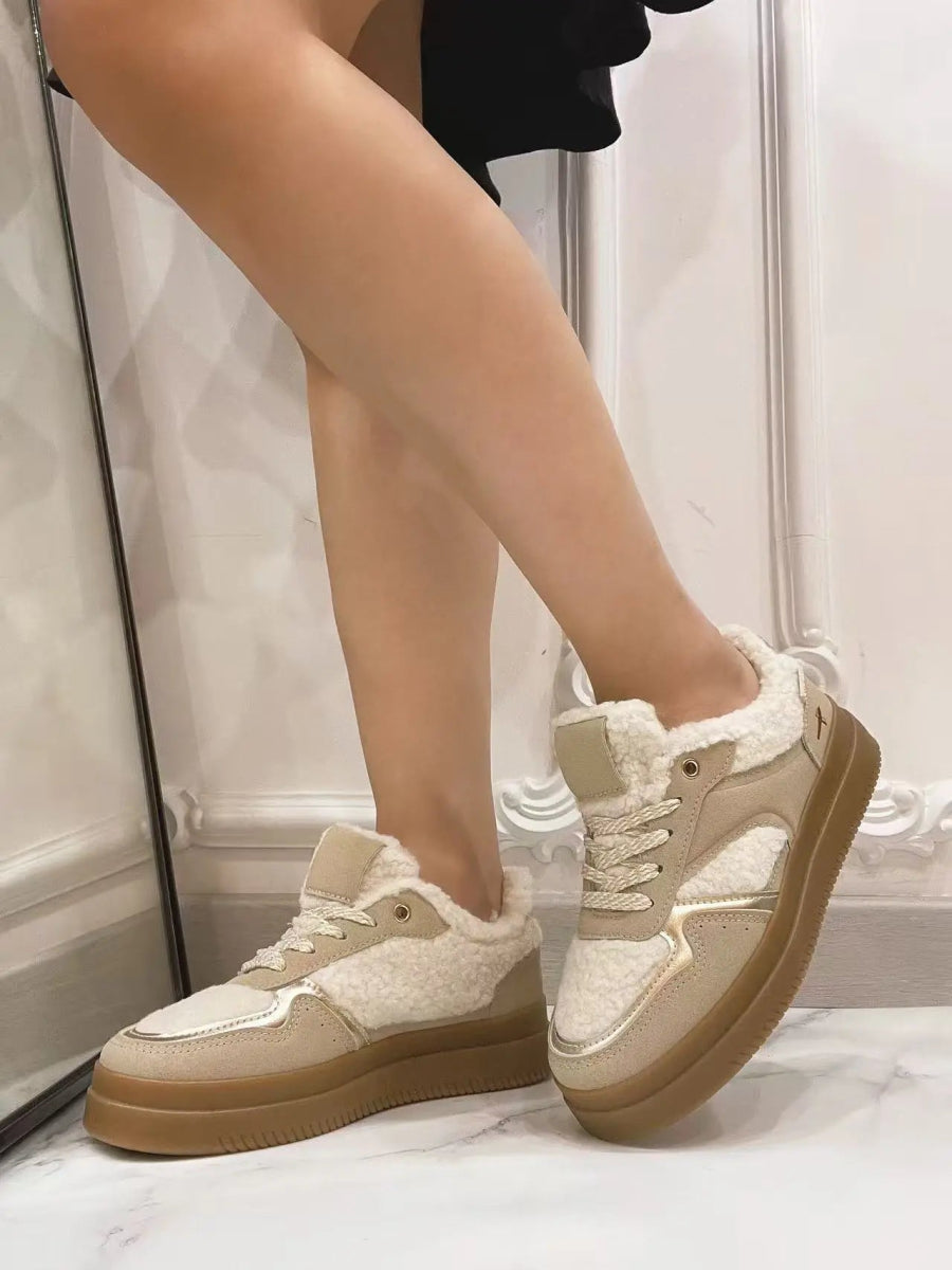 Baskets en moumoute à lacets en bi - matière - RIVE GAUCHE