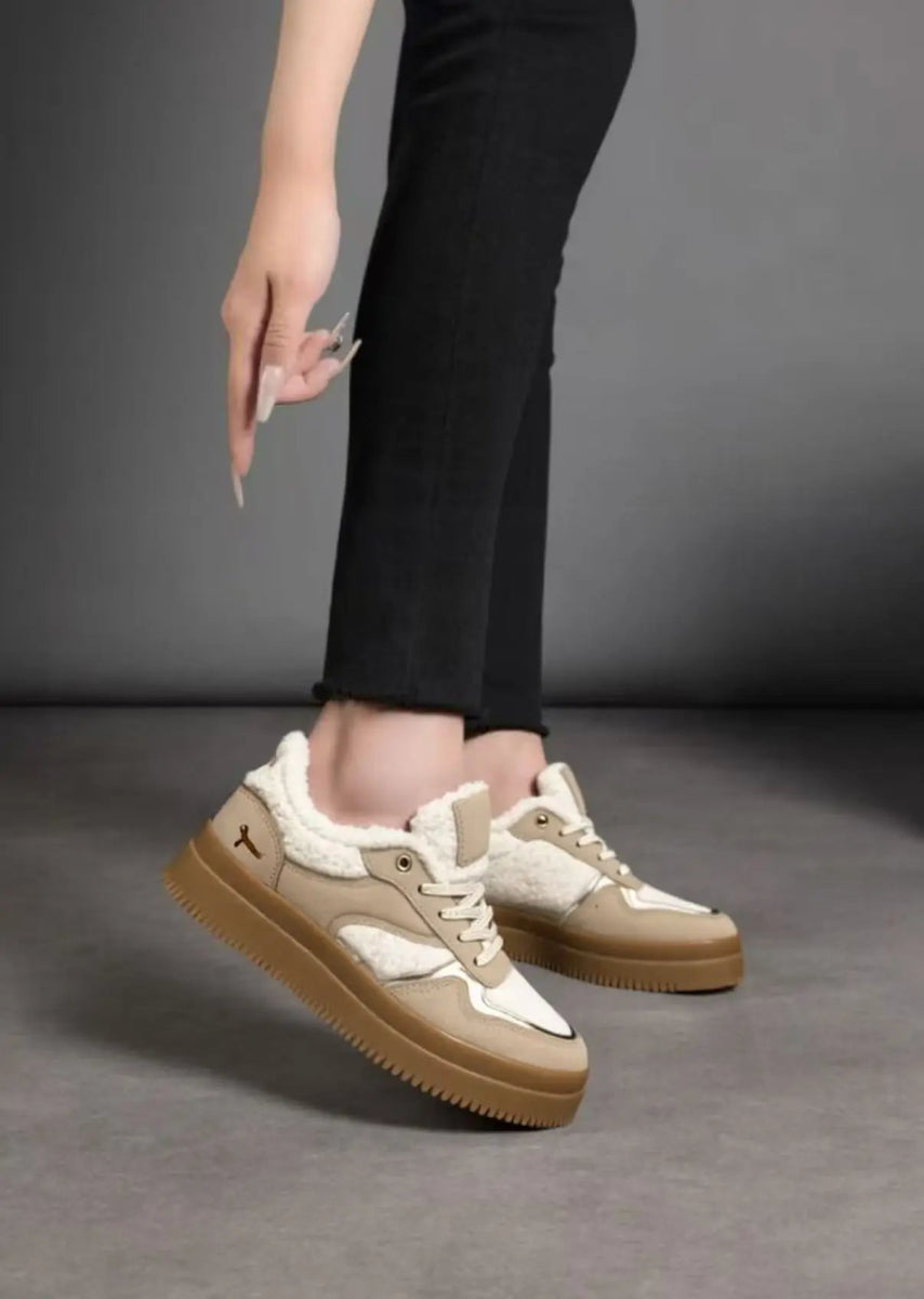 Baskets en moumoute à lacets en bi - matière - RIVE GAUCHE