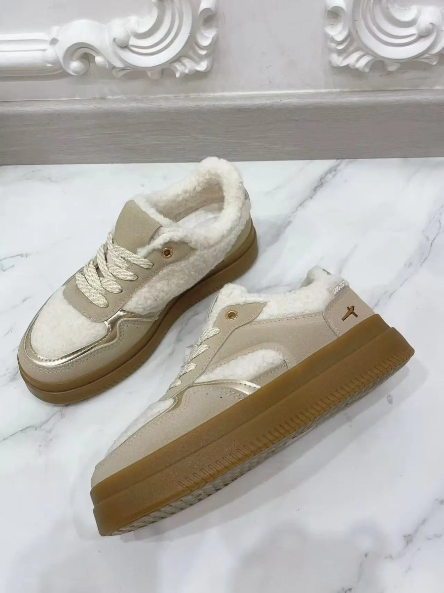 Baskets en moumoute à lacets en bi - matière - RIVE GAUCHE