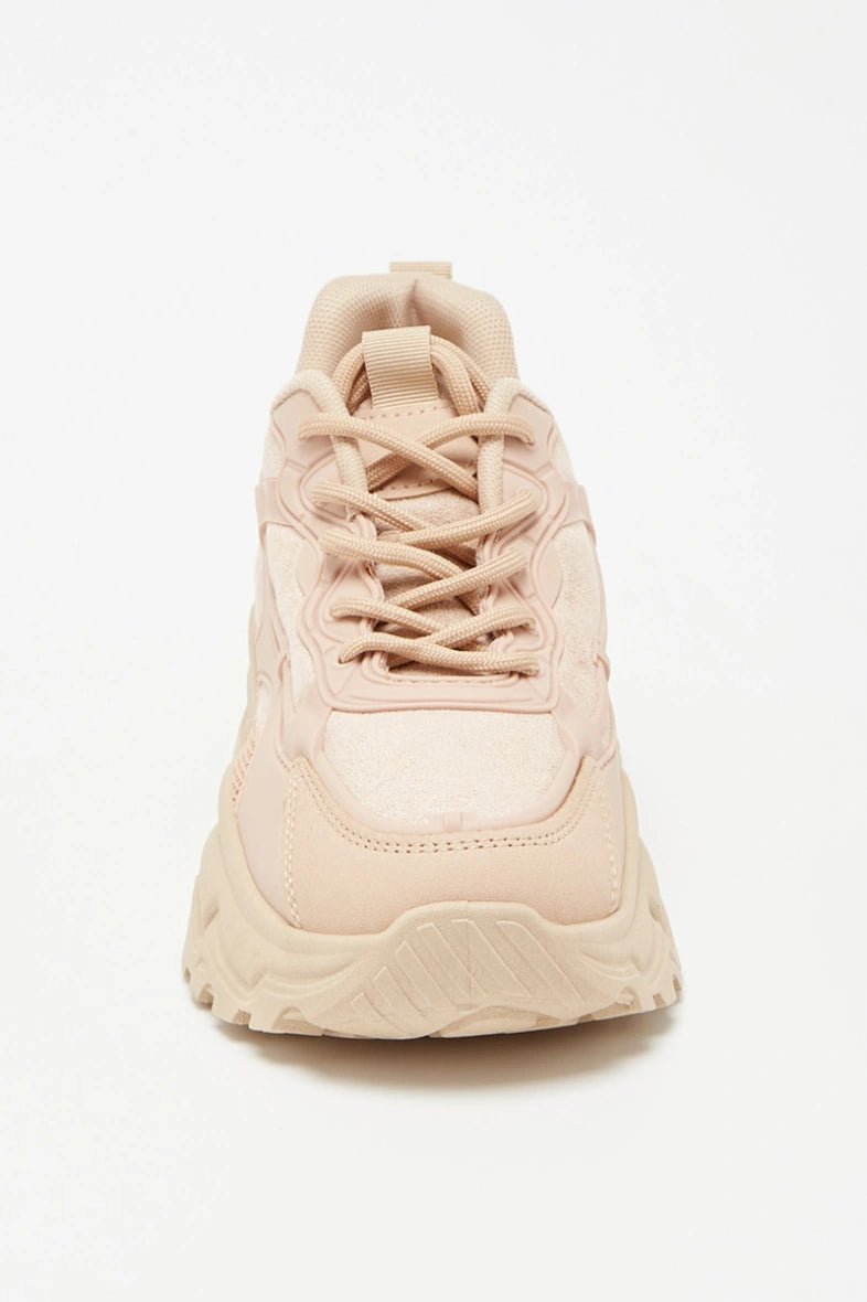 Baskets running beige et rose pâle - RIVE GAUCHE