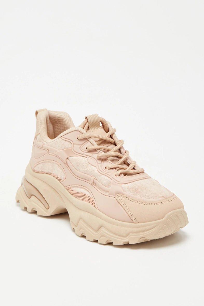 Baskets running beige et rose pâle - RIVE GAUCHE