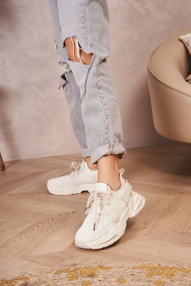 Baskets Sneakers beiges compensées - RIVE GAUCHE