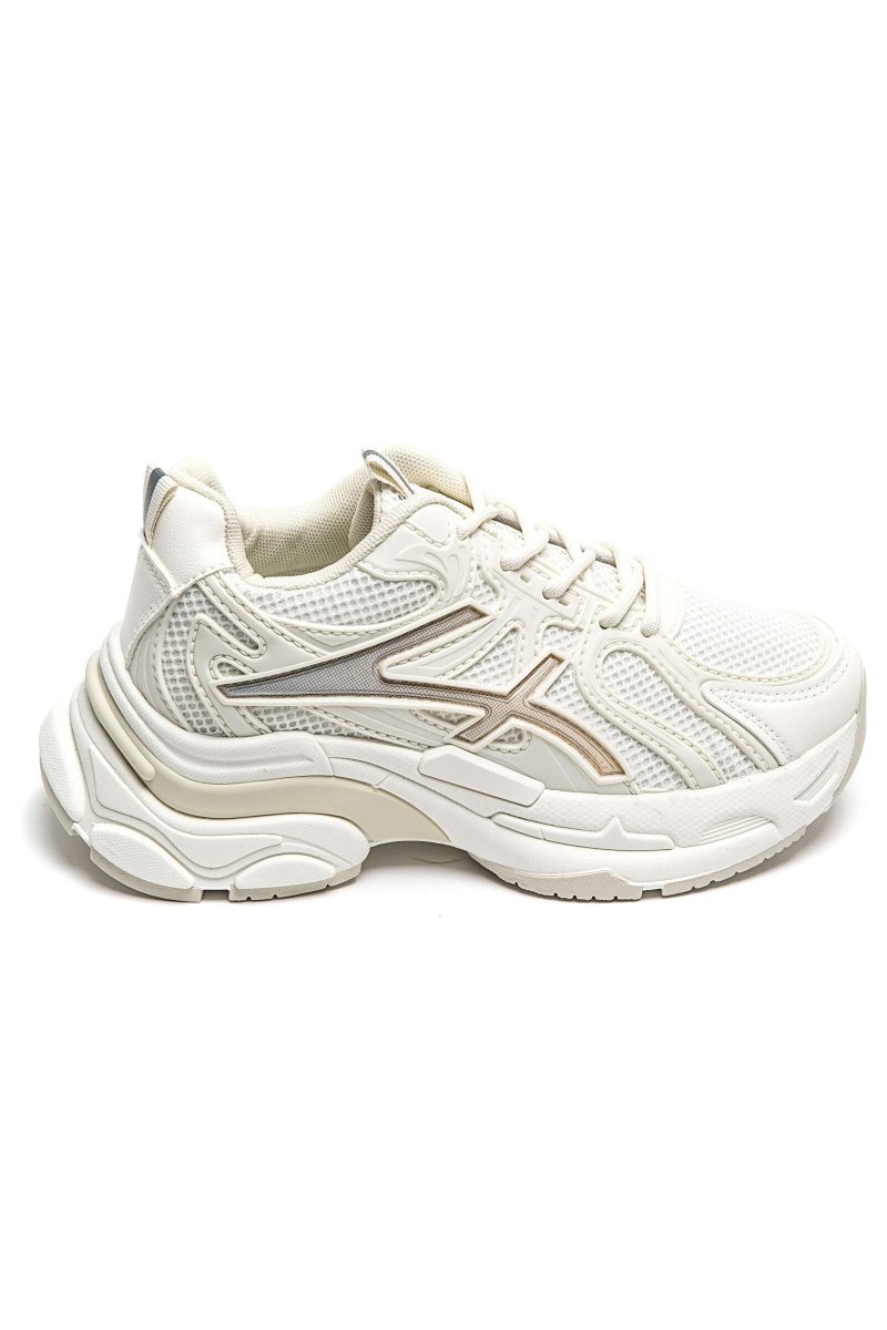 Baskets sneakers beiges compensées ultra tendance - RIVE GAUCHE