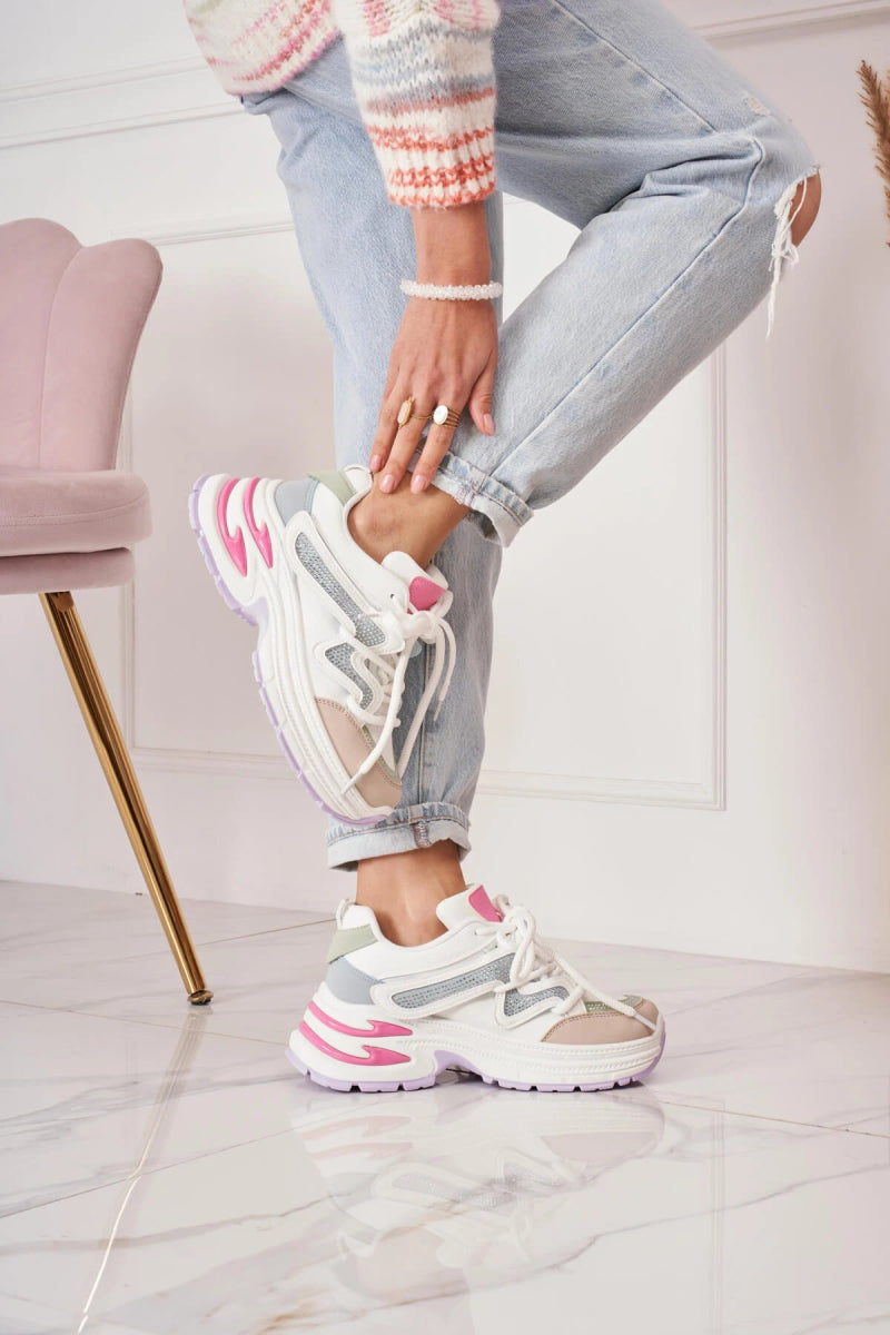 Baskets Sneakers chamarrées compensées - RIVE GAUCHE