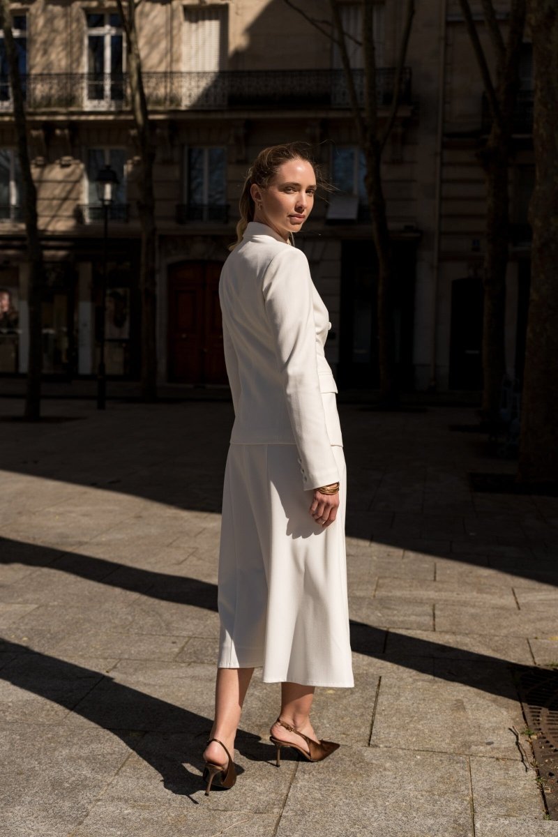 Blazer croisée blanc ajustée à double boutonnage Volka - RIVE GAUCHE