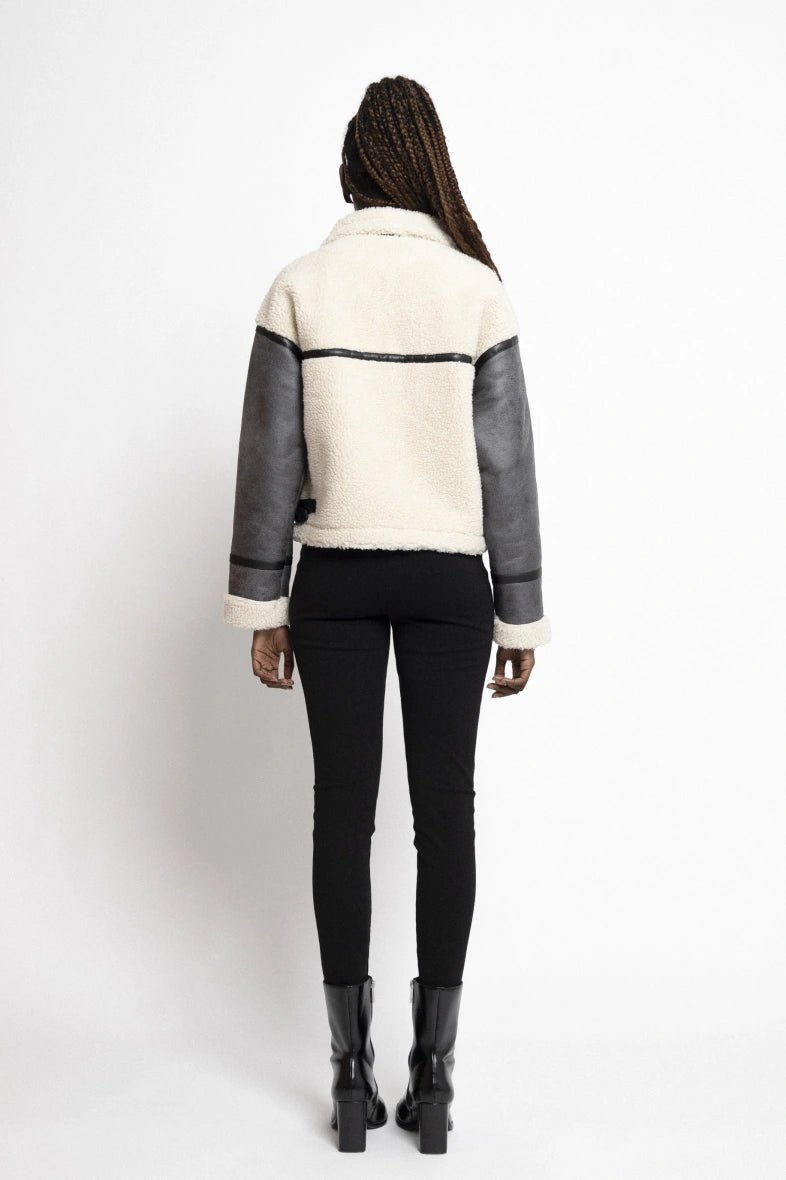 Blouson aviateur bi - matière anthracite - RIVE GAUCHE