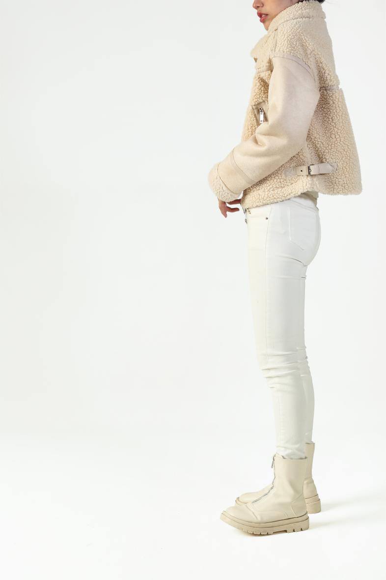 Blouson aviateur bi - matière écru - RIVE GAUCHE