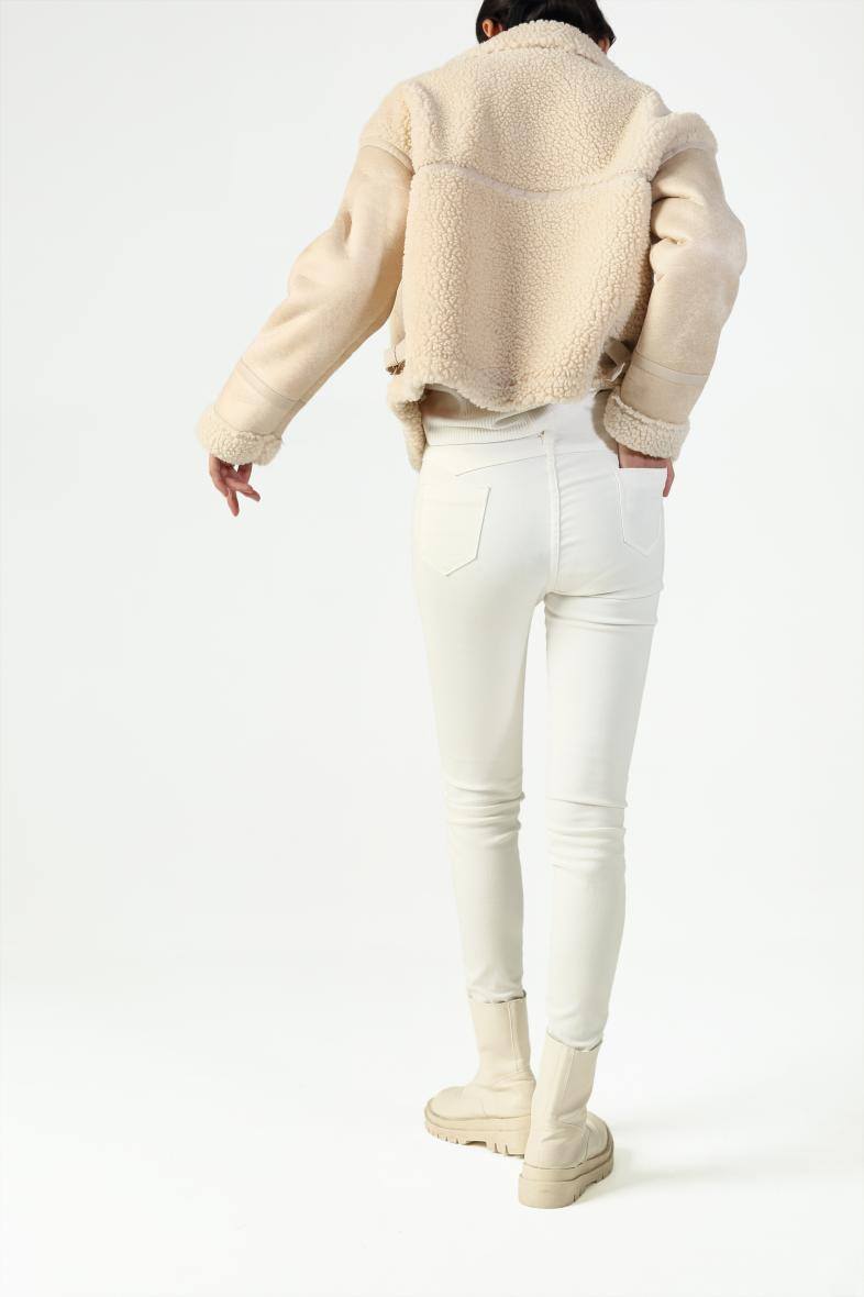 Blouson aviateur bi - matière écru - RIVE GAUCHE