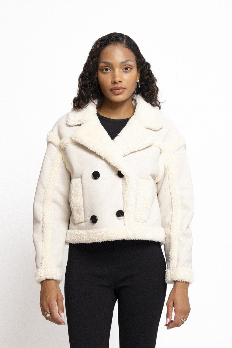 Blouson aviateur court bi matière - RIVE GAUCHE