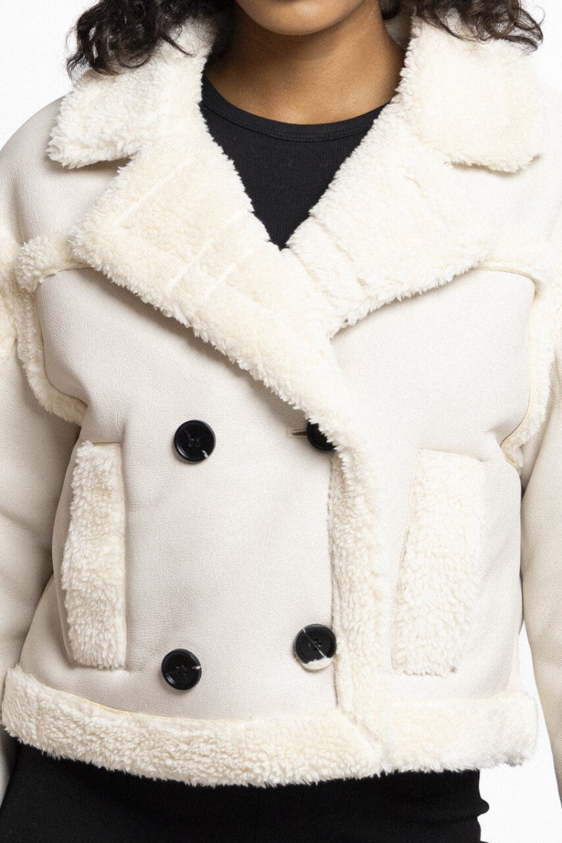 Blouson aviateur court bi matière - RIVE GAUCHE