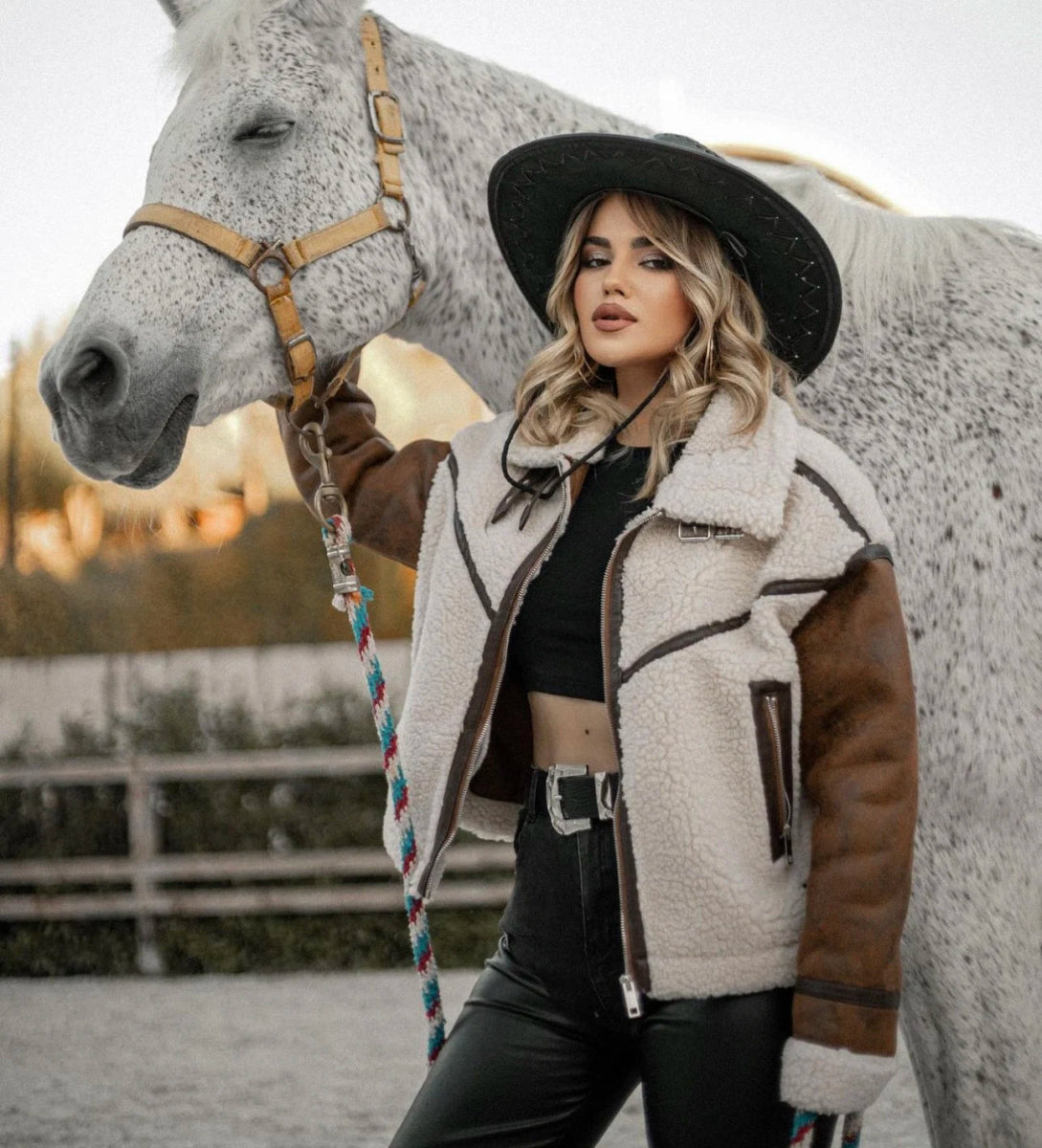 Blouson aviateur teddy bi matière - RIVE GAUCHE