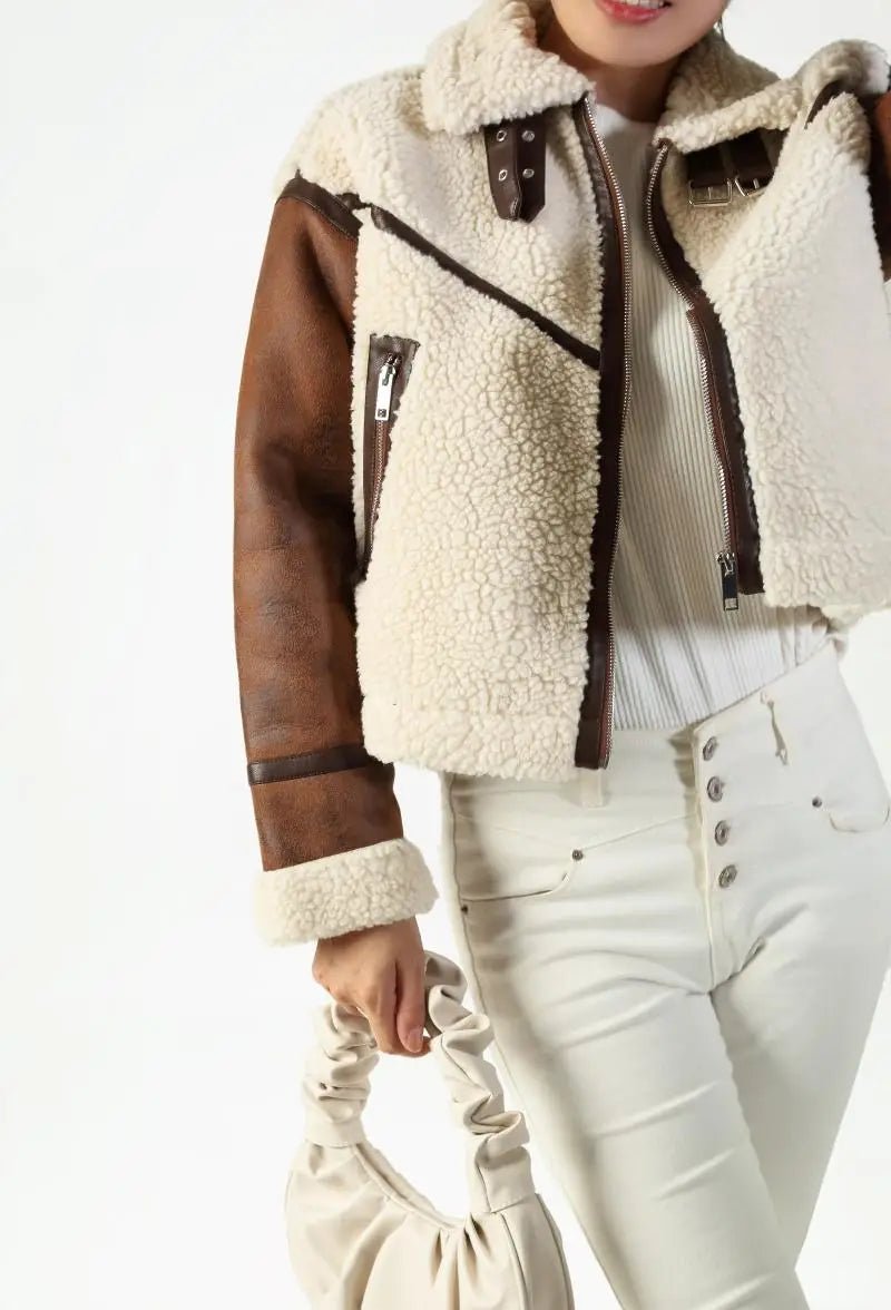 Blouson aviateur teddy bi matière - RIVE GAUCHE