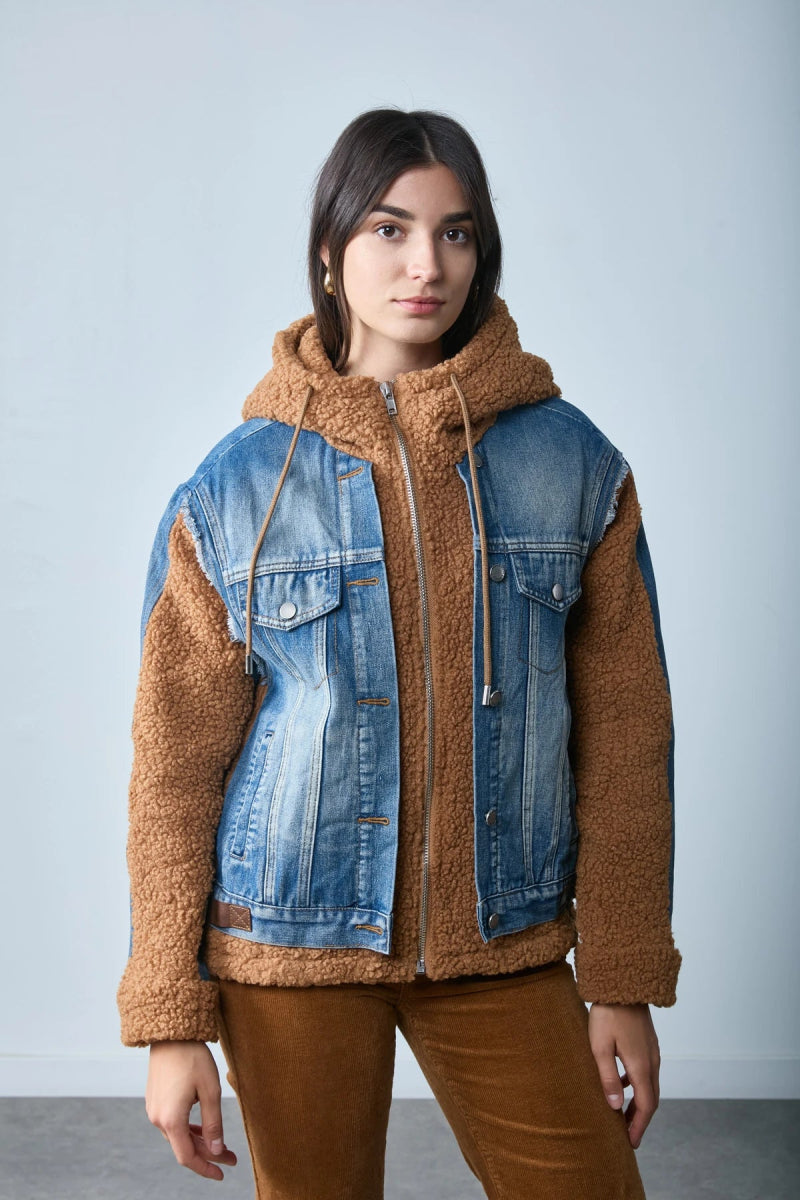 Blouson bi - matière chaud à capuche - Buddy - RIVE GAUCHE