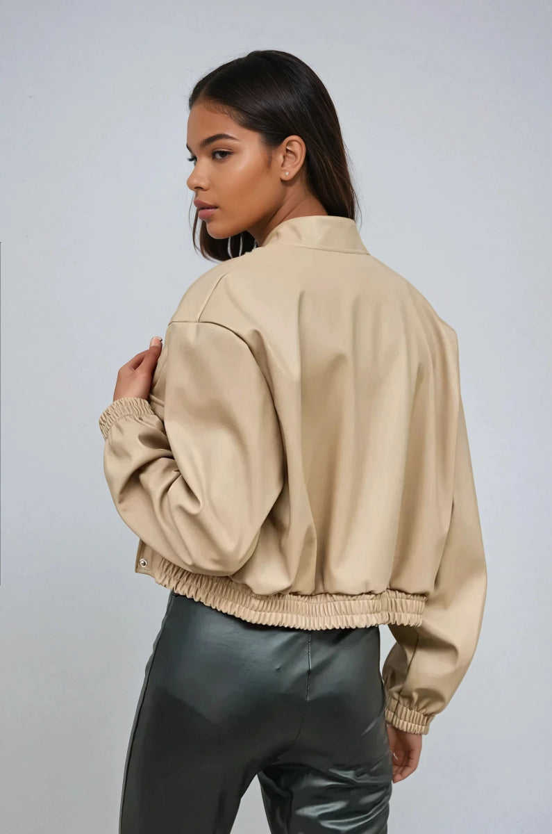 Blouson court en similicuir effet bomber - RIVE GAUCHE