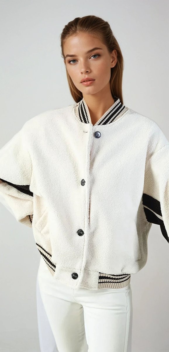 Blouson New York en fourrure moumoute blanc - RIVE GAUCHE