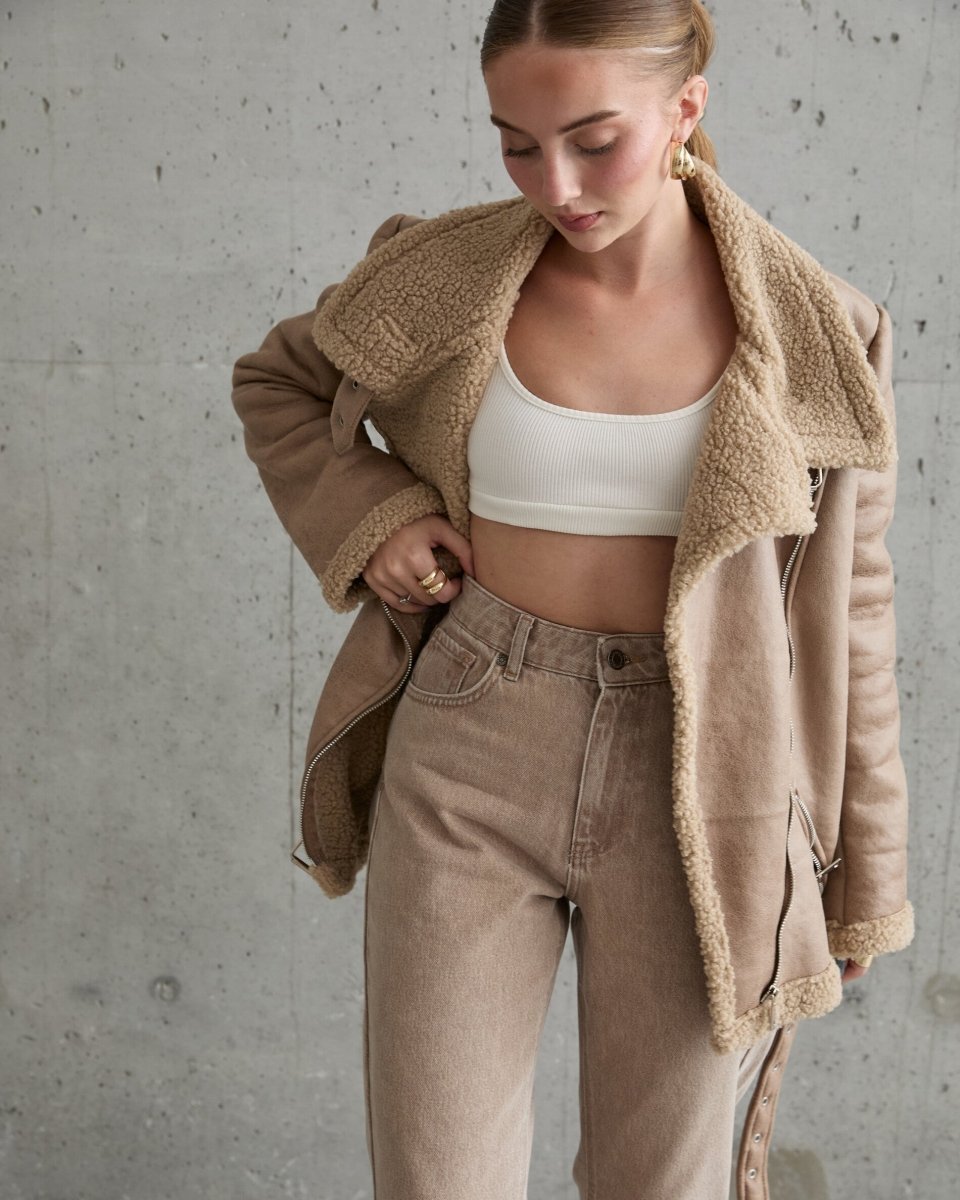 Bombardier court zippé beige - RIVE GAUCHE