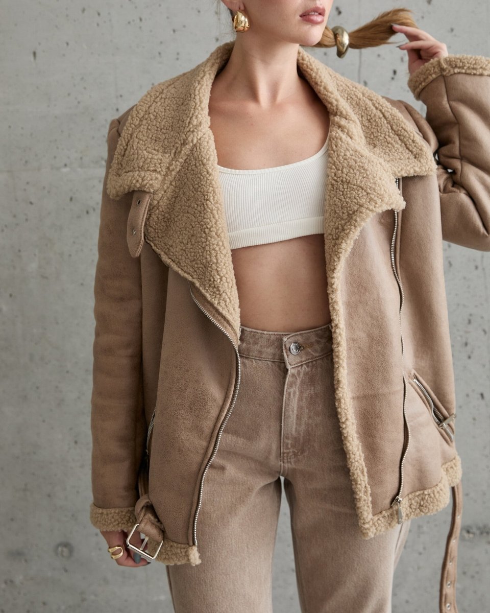 Bombardier court zippé beige - RIVE GAUCHE