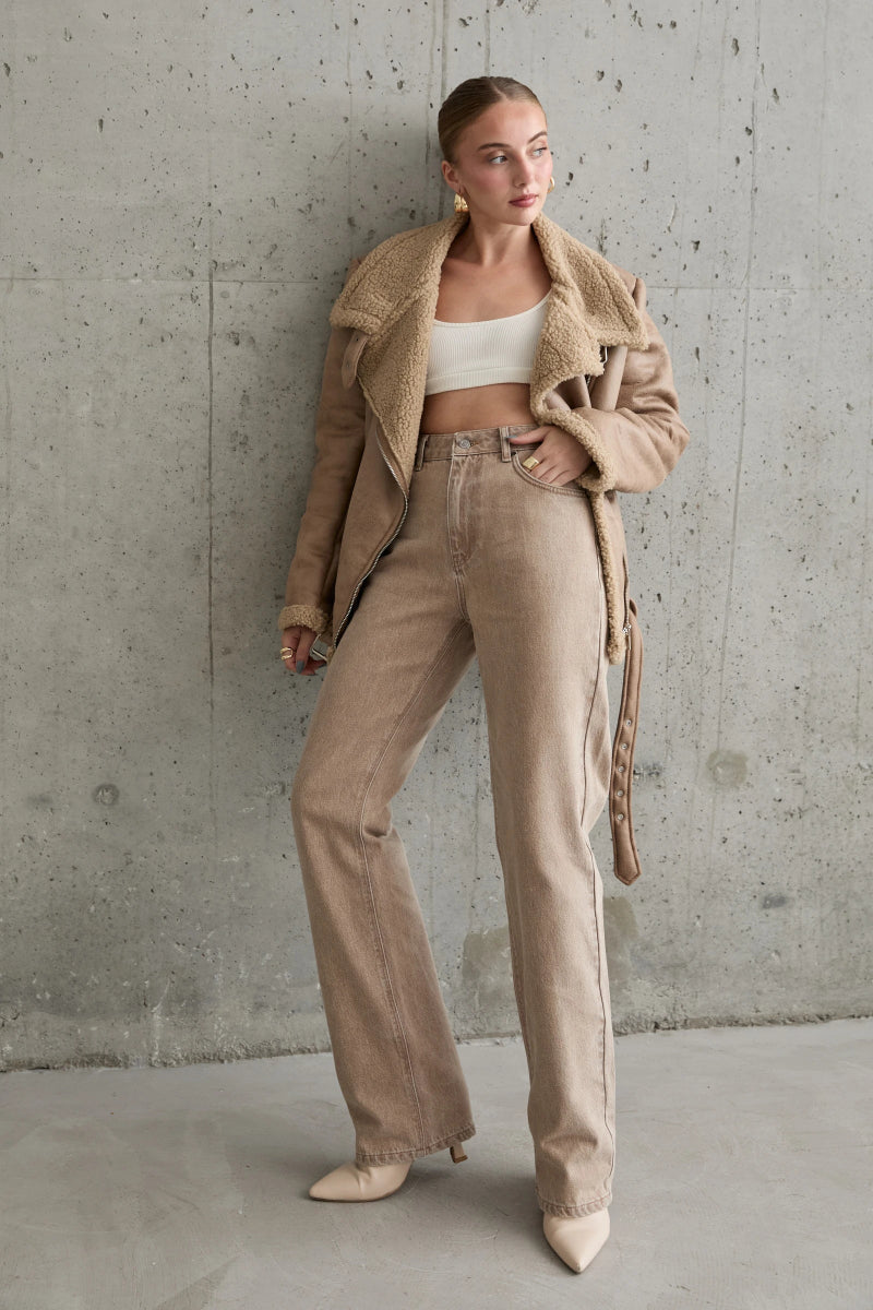 Bombardier court zippé beige - RIVE GAUCHE