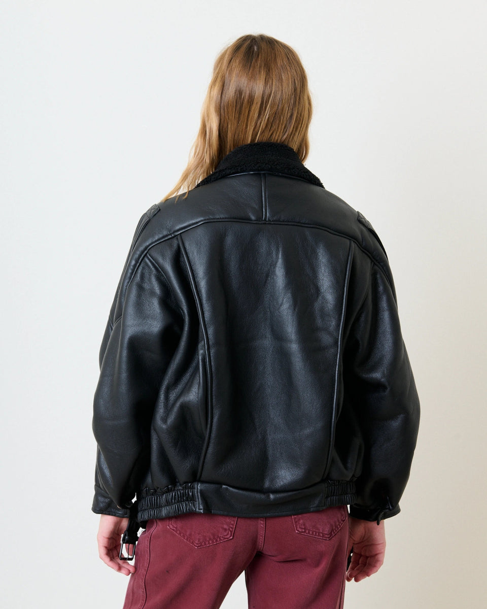 Bombardier noir tout doux doublure en sherpa - RIVE GAUCHE