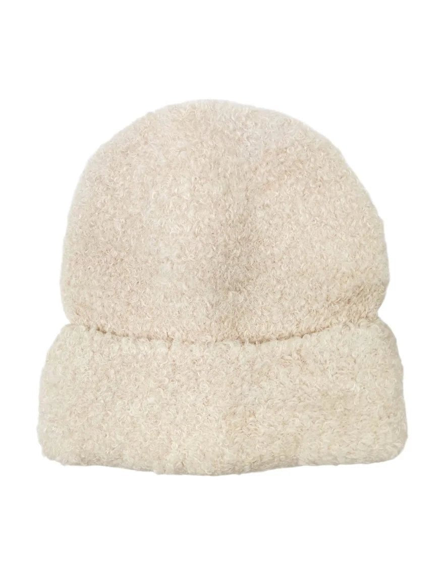 Bonnet doux à bouclette avec revers beige - RIVE GAUCHE