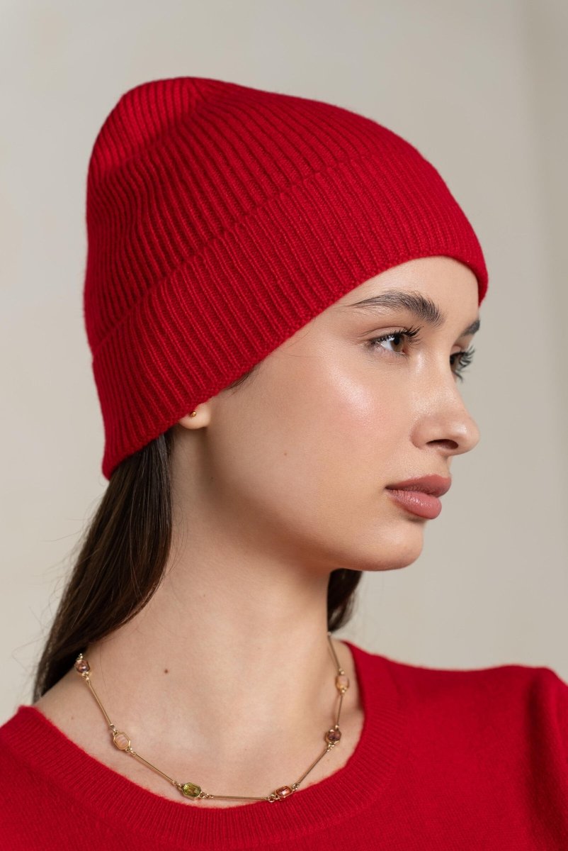Bonnet rouge 100% cachemire - RIVE GAUCHE