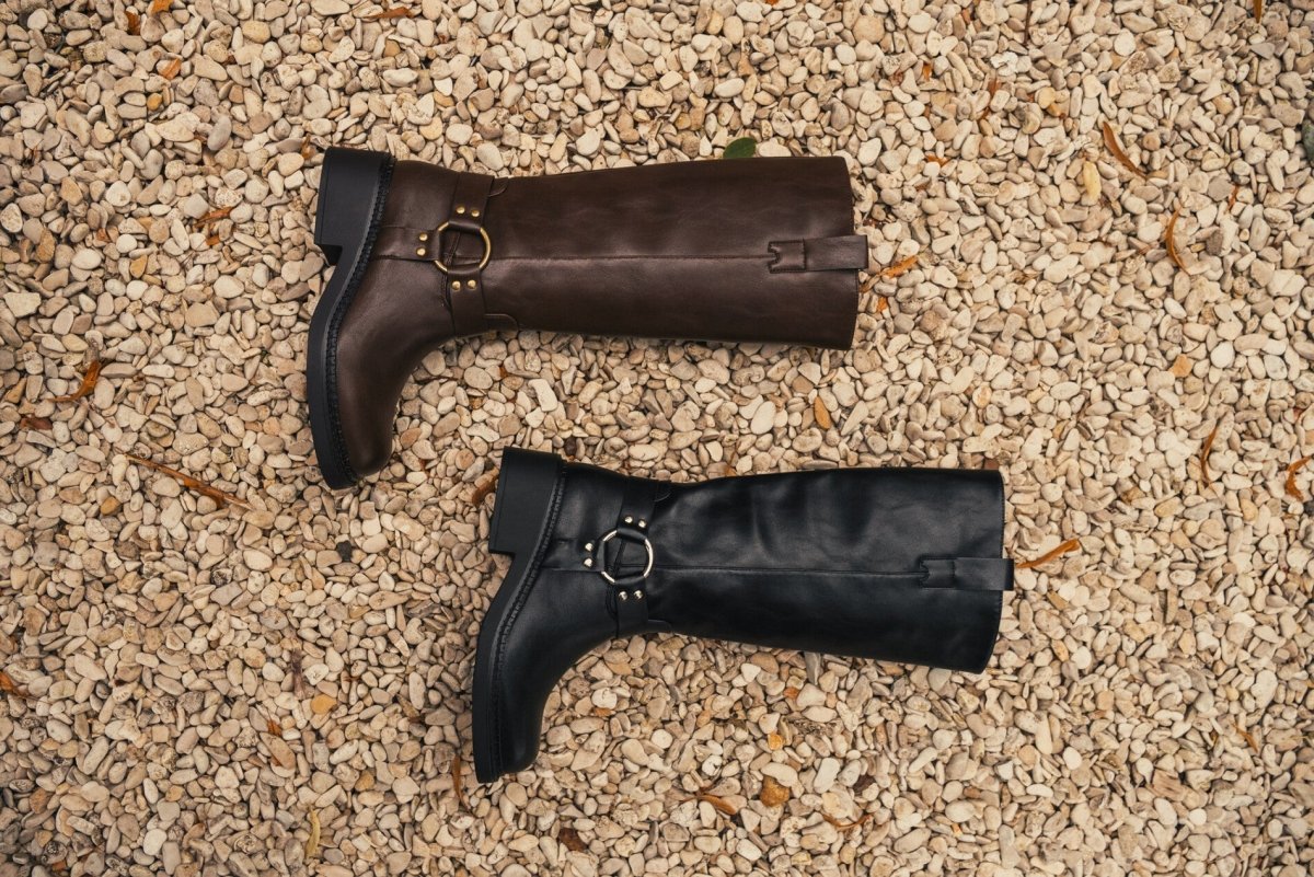 Botte cavalière à boucle en simili cuir - RIVE GAUCHE