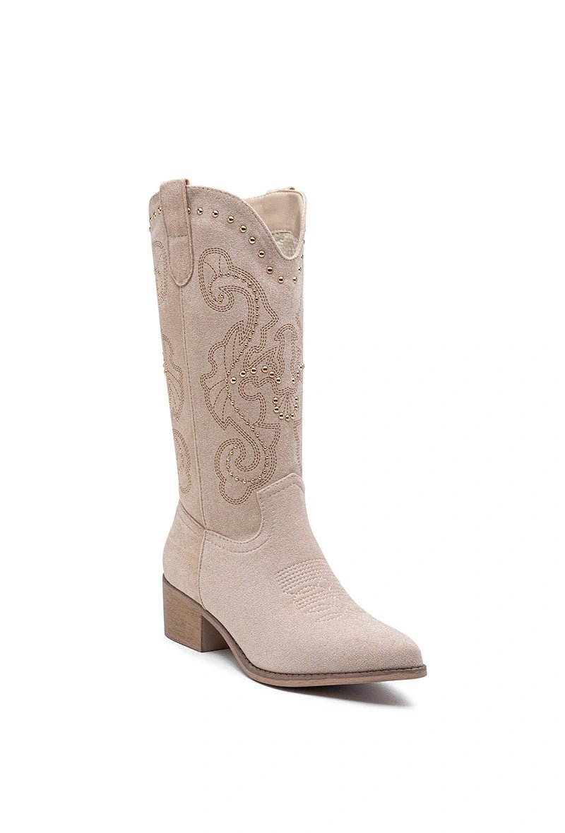 Botte santiags en suédine beiges - RIVE GAUCHE