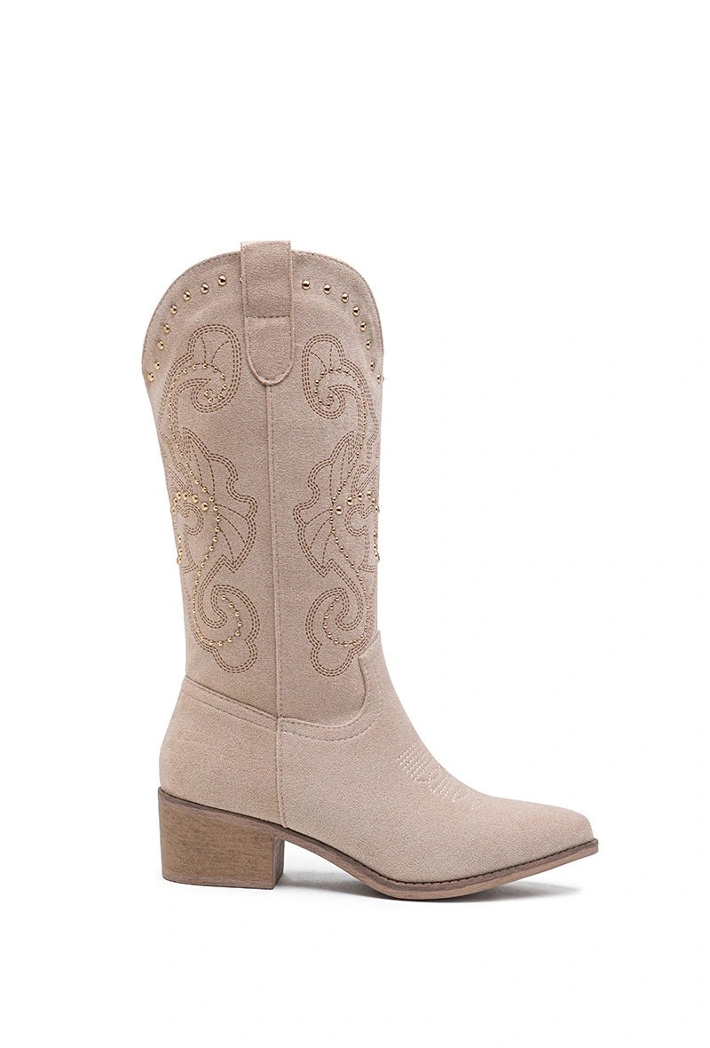 Botte santiags en suédine beiges - RIVE GAUCHE