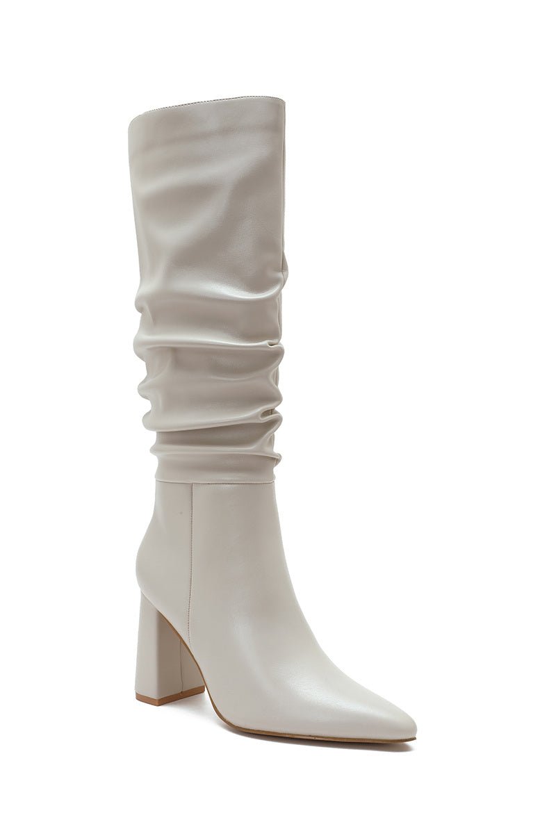 Bottes à talon carré 9,5cm écru - RIVE GAUCHE