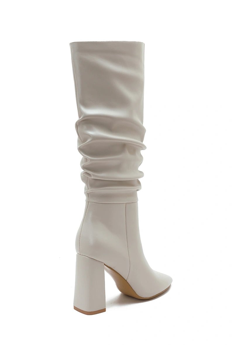 Bottes à talon carré 9,5cm écru - RIVE GAUCHE