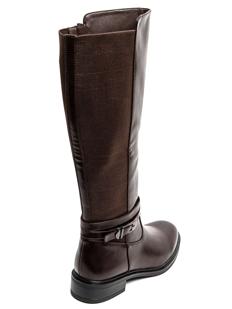 Bottes cavalières chocolat avec bride et fermeture éclair - RIVE GAUCHE