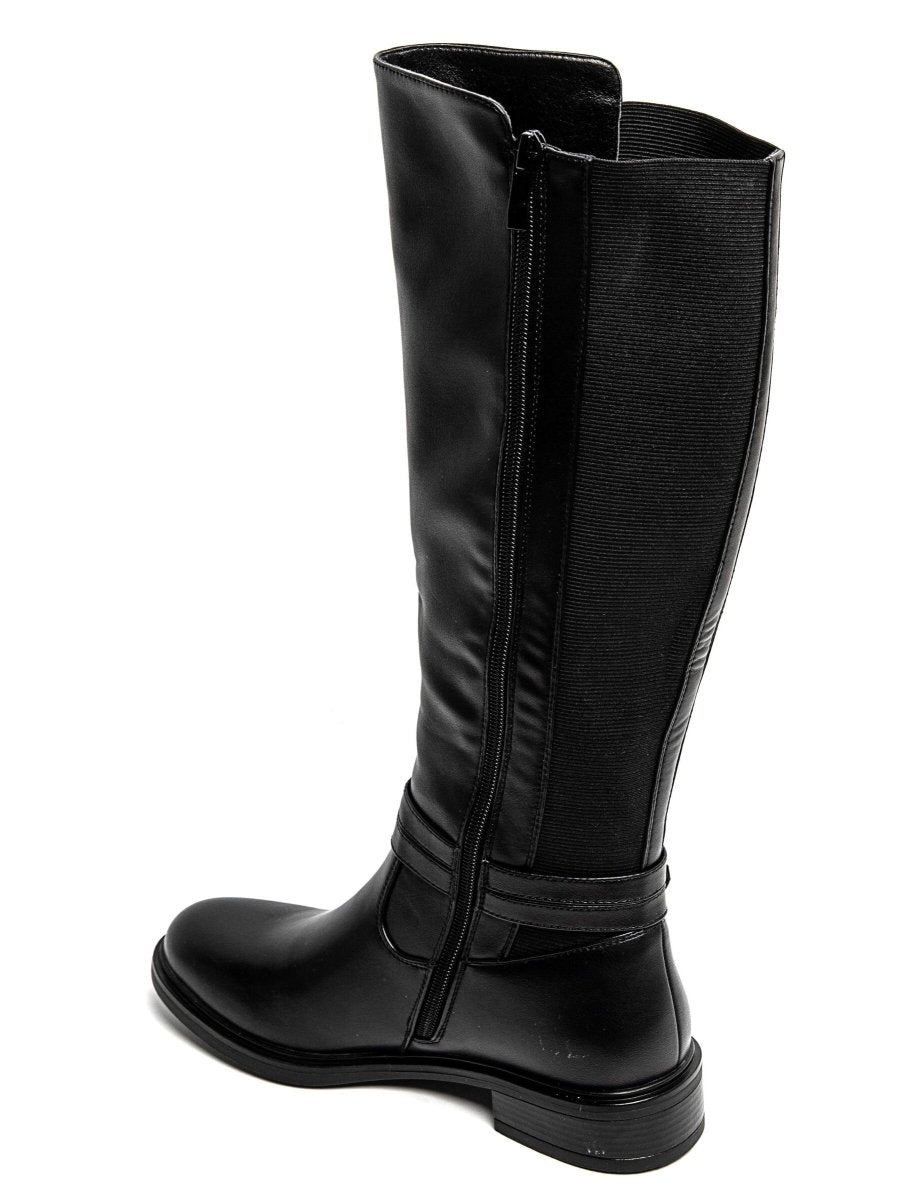 Bottes cavalières noires avec bride et fermeture éclair - RIVE GAUCHE