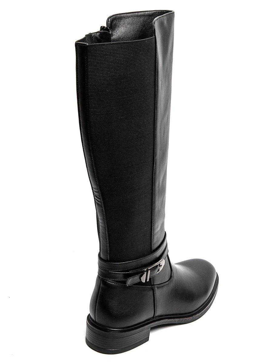 Bottes cavalières noires avec bride et fermeture éclair - RIVE GAUCHE