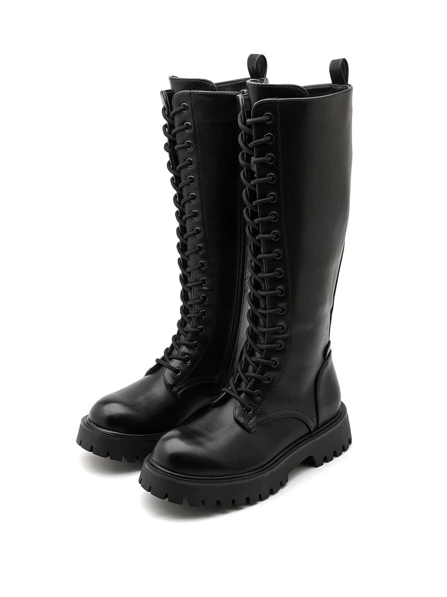 Bottes montantes noires style militaire - RIVE GAUCHE