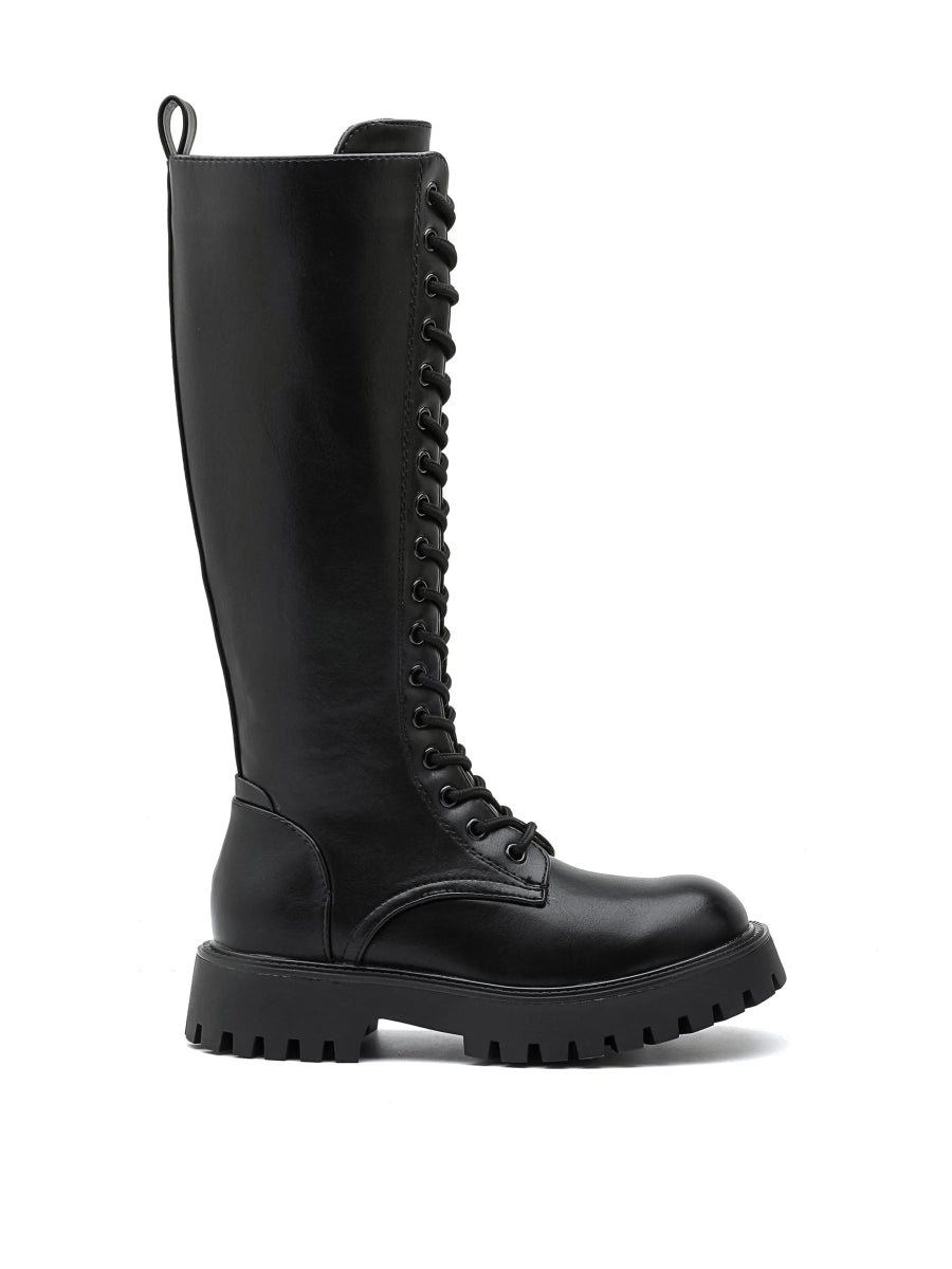 Bottes montantes noires style militaire - RIVE GAUCHE